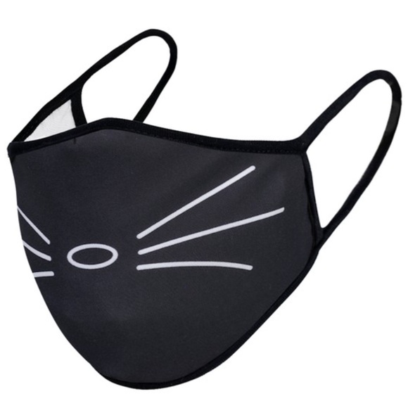 Available Now! Kitty Whiskers Washable Face Mask - Picture 2 of 9